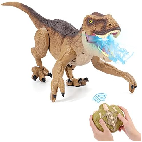 VERTOY Remote Control Dinosaur Toys for Boys 3-5 4-7 8-12 Year Old - Realistic Big T-Rex Gift Ideas for Kids, RC Walking Dino with Roaring, Spray, Light, Touch Sensing