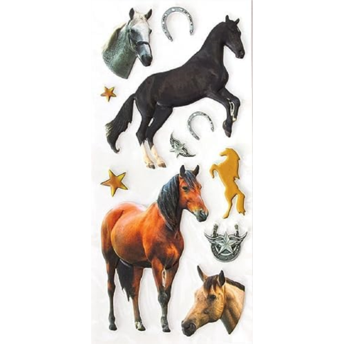 Playhouse Soft Puffy 11-Piece Sticker Sheet Sheet for Crafts, Trading & Collecting - Lucky Horses
