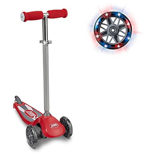 Radio Flyer Lean N Glide Scooter with Light Up Wheels Vehicle (549X), Red