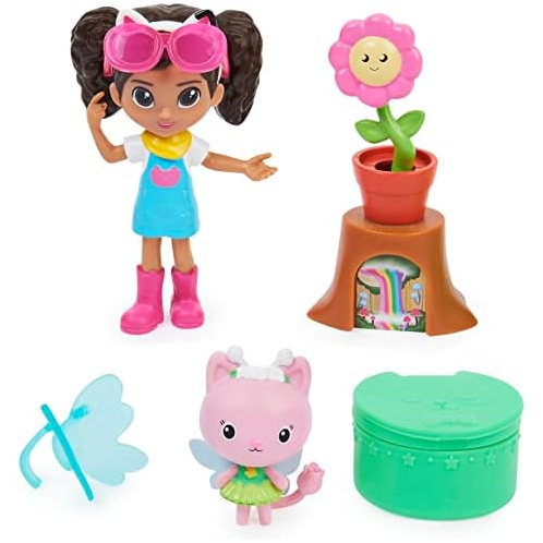 Gabby  s Dollhouse Gabbys Dollhouse, Flower-rific Garden Set with 2 Toy Figures, 2 Accessories, Delivery and Furniture Piece, Kids Toys for Ages 3 and up