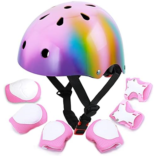 DINILEMU Kids Bike Helmet Color Gradient Toddler Youth Helmet for Kids Ages 3-8-14 Girls Boys Toddler Skateboard Helmet Protective Gear for Sports Bicycle Roller Skating Scooter