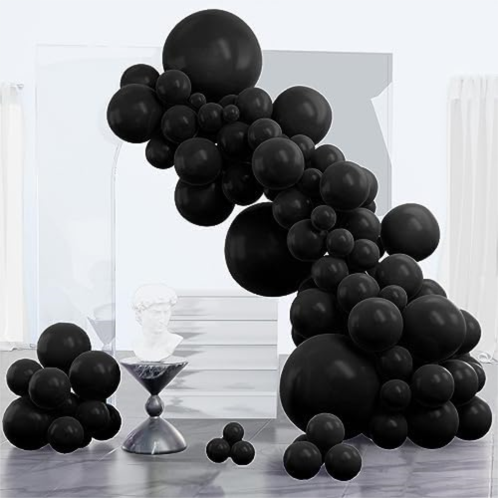 PartyWoo Black Balloons, 85 pcs Matte Black Balloons Different Sizes Pack of 18 Inch 12 Inch 10 Inch 5 Inch Black Balloons for Balloon Garland Balloon Arch as Birthday Party Decora
