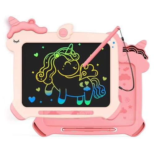 KOKODI LCD Writing Tablet, Unicorn Toys for Girls 3 4 5 6 7 8 Years Old, Colorful Toddler Doodle Board Drawing Tablet, Educational and Learning Toys, Christmas Birthday Gift for Gi