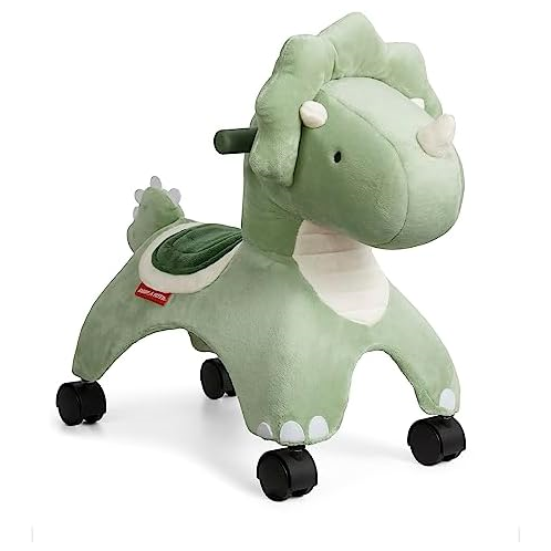 Radio Flyer Dash The Rolling Dinosaur, Ride On Toy for Toddlers Ages 1-3, Green Dinosaur Toy for Kids