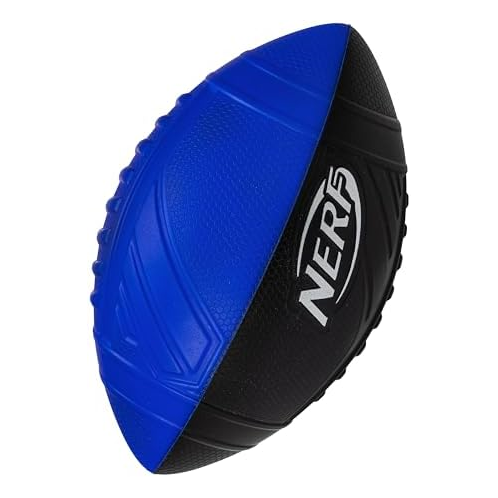 NERF Kids Foam Football - Pro Grip Youth Soft Foam Ball - Indoor + Outdoor Football for Kids - Small NERF Foam Football - 9 Inch Youth Sized Football - Blue + Black
