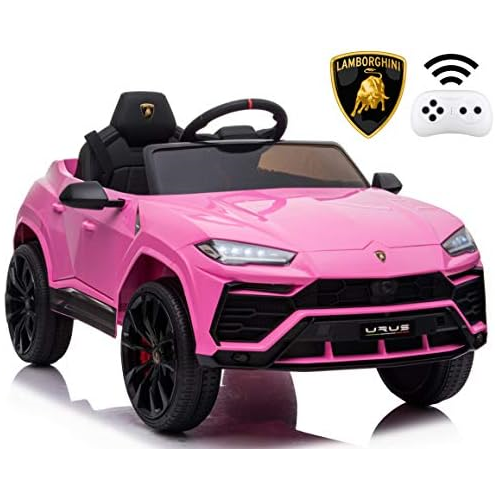 Rock Wheels Licensed Lamborghini Urus Ride On Truck Car Toy, 12V Battery Powered Electric 4 Wheels Kids Toys w/Parent Remote Control, Foot Pedal, Music, Aux, LED Headlights, 2 Spee