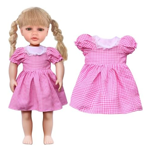 YAYYAY Baby Doll Girl Clothes Accessories Set - 1 Set Reborn Girl Doll Baby Clothes Fits 15-16 Inch New Born Baby Doll, Pink Tank Top, White Top, Blue Pants Doll Outfit for Boys & Girls B