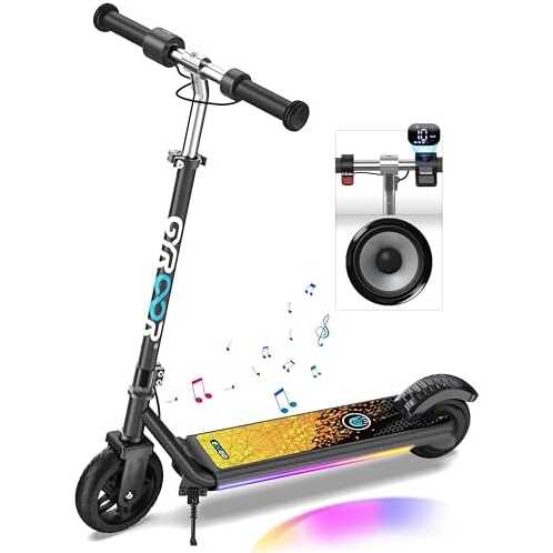 Gyroor H30 Max Electric Scooter for Kids Ages 8-12, 150W Powerful Motor, Bluetooth Music, Dual Brake System, Adjustable Height and Speed, Best Gifts for Kids