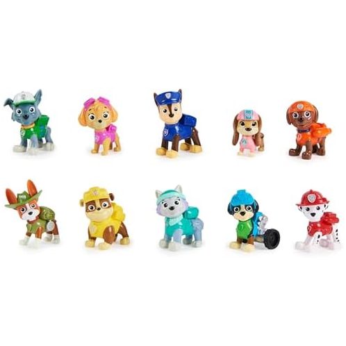 Paw Patrol, 10th Anniversary, All Paws On Deck Toy Figures Gift Pack with 10 Collectible Action Figures, Kids Toys for Ages 3 and Up