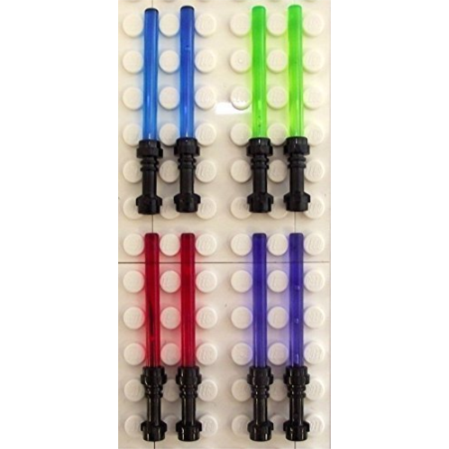 LEGO Star Wars - 8X Lightsaber in 4 Colours Black hilts