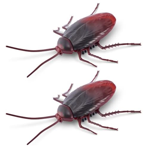 Robo Alive Crawling Cockroach Glow in The Dark (2 Pack) by ZURU Battery-Powered Robotic Interactive Electronic Cockroach Toy That Moves and Crawls, Prankst Toys for Boys, Kids, Tee