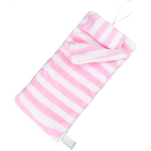 E-TING Handmade Fluff Sleeping Bag for Girl Doll Doll Bedroom Accessories (Pink and White Stripes)