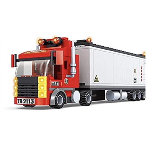 General Jims Big Red Semi-Truck Building Blocks Truck Vehicle Compatible with Lego and All Major Brick Building Brands