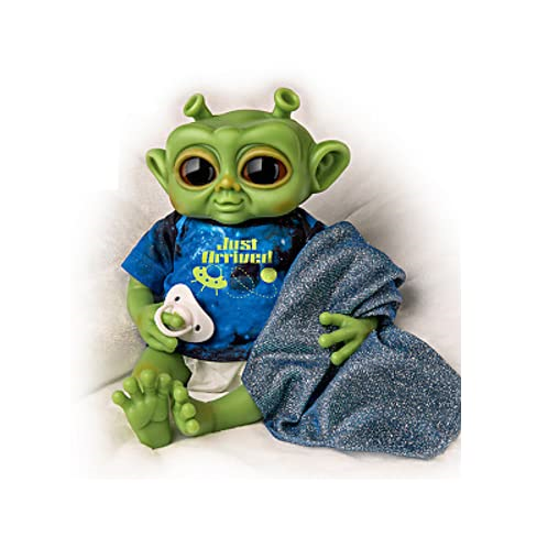 The Ashton-Drake Galleries Silicone Alien Baby Doll with Glow-in-The-Dark Accessories