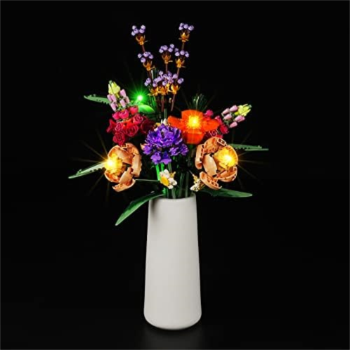 Rorliny LED Light Kit for Lego Icons Flower Bouquet 10280 Artificial Flowers, Lighting Set Compatible with Lego 10280 (Lights Only, No Lego Models)