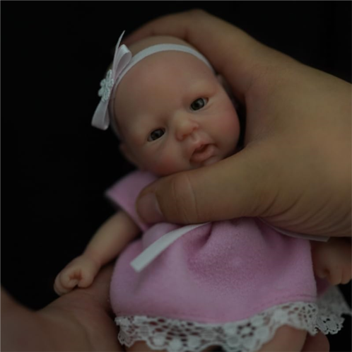 Newtotlove 7 Girl Micro Preemie Full Body Silicone Baby Doll Susie Lifelike Mini Reborn Doll Surprice Children Anti-Stress