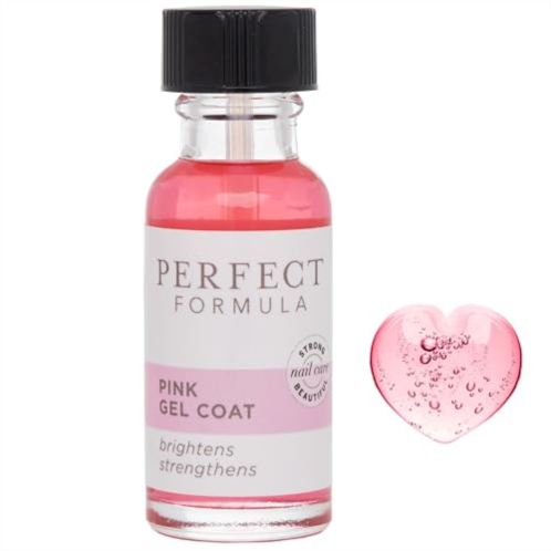 Perfect Formula Pink Gel Coat - Nail Strengthener For Damaged Nails, Keratin Nail Treatment, Sheer Pink Gel Nail Polish - Made In The USA .60 fl oz.