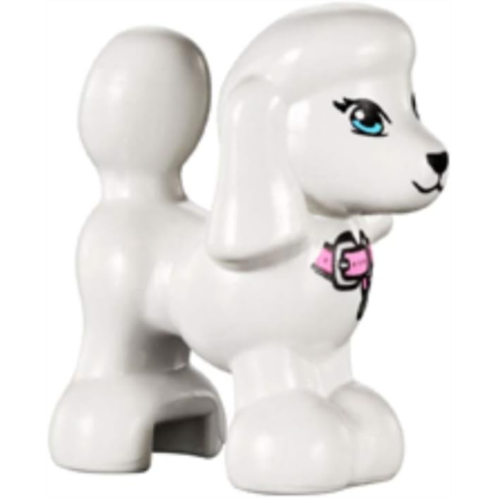 LEGO White Poodle Animal Minifigure W/Pink Collar Lady Tina