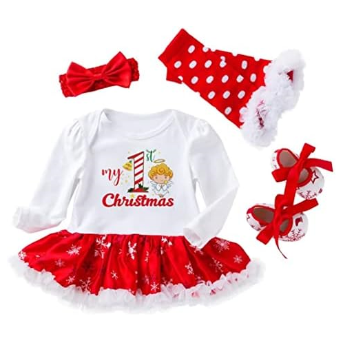 Eoieov Reborn Baby Dolls Girl Christmas Clothes 4 Pieces Sets for 20-24 inch Reborn Doll Girl Clothing Newborn Bady 0-3 Months Accesories Outfits