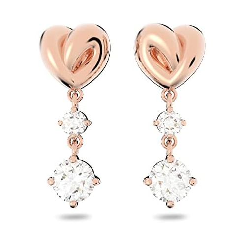 SWAROVSKI Lifelong Heart Necklace, Earrings, and Bracelet Crystal Jewelry Collection, Rose Gold & Rhodium Tone Finish