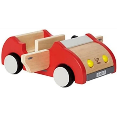 Hape Dollhouse Family Car Wooden Dolls House Car Toy, Push Vehicle Accessory for Complete Doll House Furniture Set Red, L: 8.9, W: 3.5, H: 5.1 inch