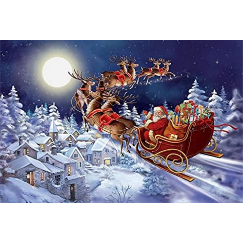Bestbase 100 Piece Puzzles for Kids, Santas Sleigh Christmas Puzzle, Puzzles for Kids Ages 4-8 8-10, Christmas Jigsaw Puzzles Toys for Children Gift for Boys Girls(15x10 inch)