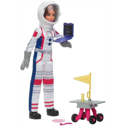 Barbie Careers Playset, 65th Anniversary Astronaut Set with Brunette Doll & 10 Accessories Including Rolling Rover & Space Helmet with Flipping Shield