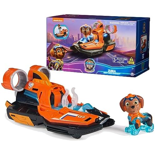 Paw Patrol: The Mighty Movie, Toy Jet Boat with Zuma Mighty Pups Action Figure, Lights and Sounds, Kids Toys for Boys & Girls 3+