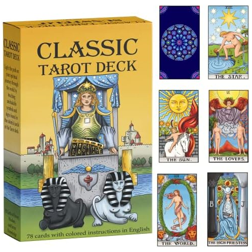 SUNSTELO Tarot Cards with Guide Book - Remastered Original Design Tarot Deck for Beginners and Professional - Fortune Telling Cards - Divination Tools