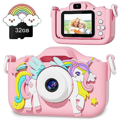 Colofree Kids Camera, Kids Digital Camera for Age 3-5 Boys/Girls, Toddler Camera for 6 7 8 9 10 11 12 Year Old Christmas Birthday Festival Gifts, Kids Camera Toys with 32G TF Card