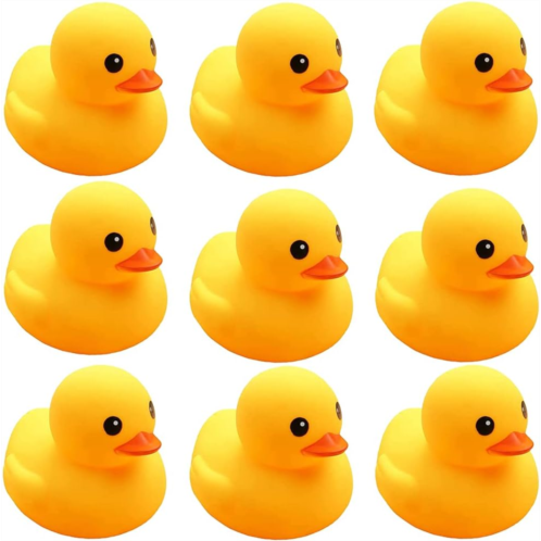 CICITOYWO Yellow Rubber Ducks, 10pcs Preschool Bath Toys Bathtub Floating Squeaky Duckies Gift for Baby Shower Infants Kids Toddler Party Decoration