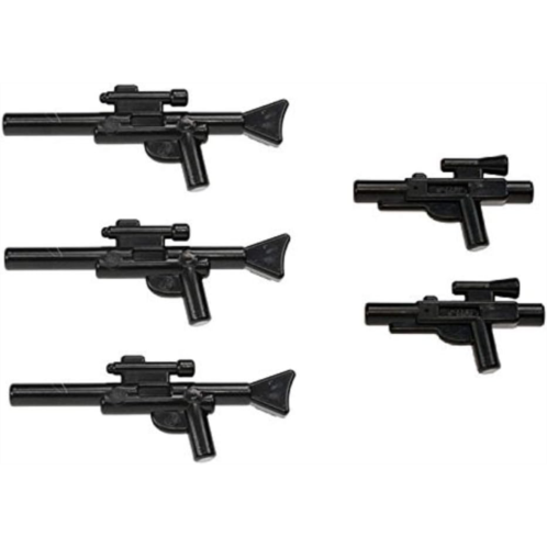 LEGO Star Wars Minifigure Blaster Guns Accessories 5 Pieces (3 Long Blasters, 2 Short Blasters)