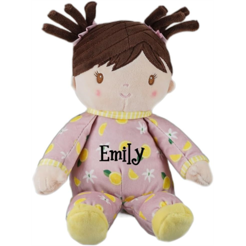 Douglas Baby Doll - Lainey Lemon Girl Stuffed Animal Soft Toy - Plush Doll Baby Keepsake Gift with Custom Name