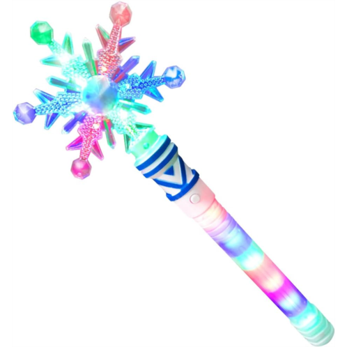 ArtCreativity Christmas Snowflake Wand for Kids, Light Up Wand with 4 Flashing Modes and Multiple LED Colors, Frozen Party Favors, Holiday Stocking Stuffers for Kids, Light Up Toys