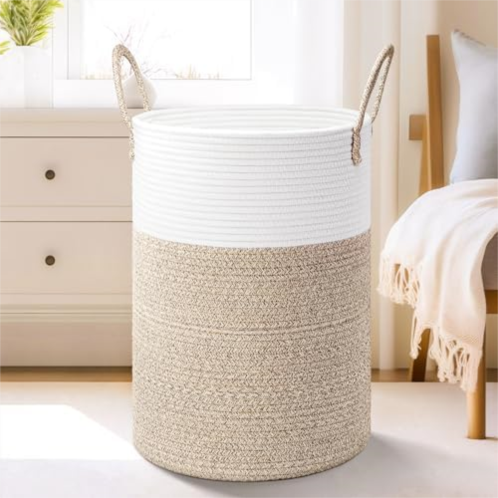 Artfeel Laundry Basket,Woven Cotton Rope Laundry Hamper,60L for Decorative Storage of Dirty Clothes,Toys and Blankets in Bathroom,Baby Room and Living Room