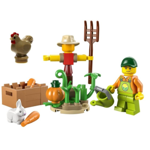 LEGO City Farm Combo Pack: Farm Garden and Scarecrow Polybag (30590) and Brown Chicken