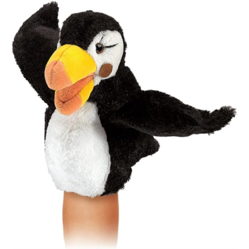 Folkmanis Little Puffin Hand Puppet, Black, White, Yellow, 1 EA