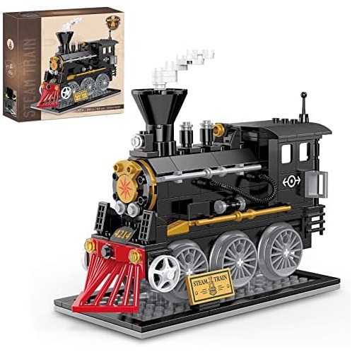 BRICK STORY Train Building Toys, Classic Steam Train, Creator Locomotive Model, Retro City Train Set, Creative Construction Brick for Kids Boys 6-12 246 Pieces