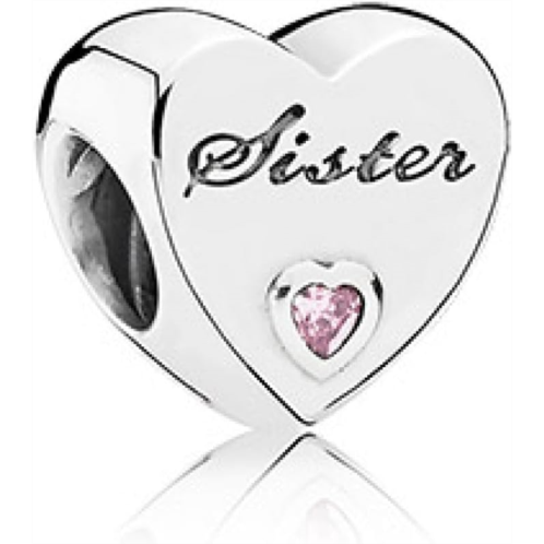 PANDORA Jewelry Sisters Love Cubic Zirconia Charm in Sterling Silver