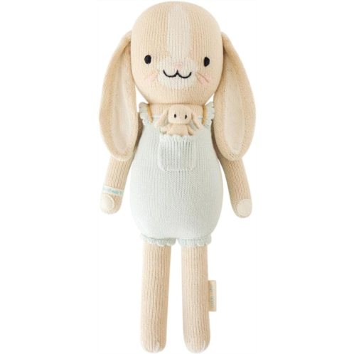 cuddle + kind Briar The Bunny Little 13 Hand-Knit Doll - 1 Doll = 10 Meals, Fair Trade, Heirloom Quality, Handcrafted in Peru, 100% Cotton Yarn