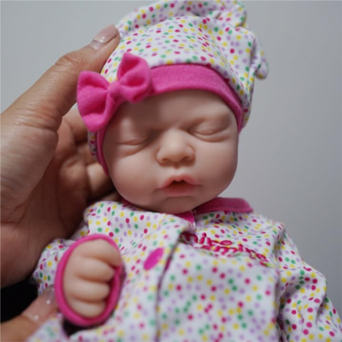 Newtotlove 12 Micro Preemie Full Body Silicone Baby Doll Girl Lifelike Reborn Doll -B