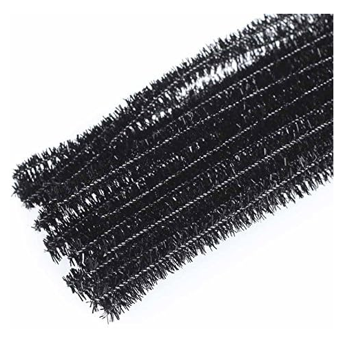 Factory Direct Craft Black Tinsel Pipe Cleaners 150 Pieces