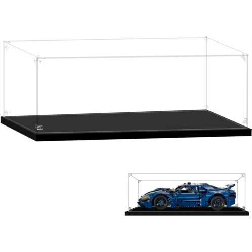 LILIKAKA Acrylic Display Case for Lego 42154 Ford GT Car, 16.53x9.44x5.9inches (42x24x15cm), Protect Your Collectibles from Dust with a Clear Showcase