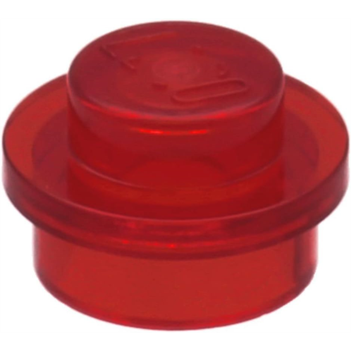100 x LEGO Plate, Round 1 x 1 Straight Side Trans-Red