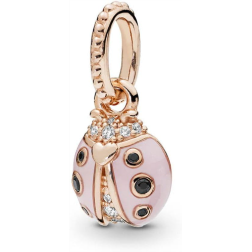 Pandora Jewelry Pink Ladybird Crystal and Cubic Zirconia Pendant in Rose, No Box