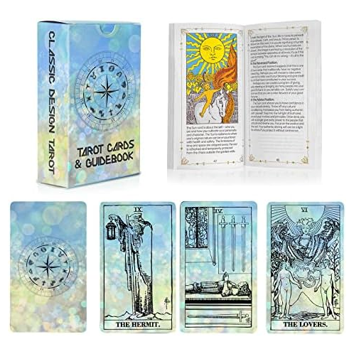SPIRITDUST Tarot Cards Deck with Guidebook, 78 Original Tarot Cards with Booklet for Beginners and Expert Readers, Fortune Telling Cards Game Blue