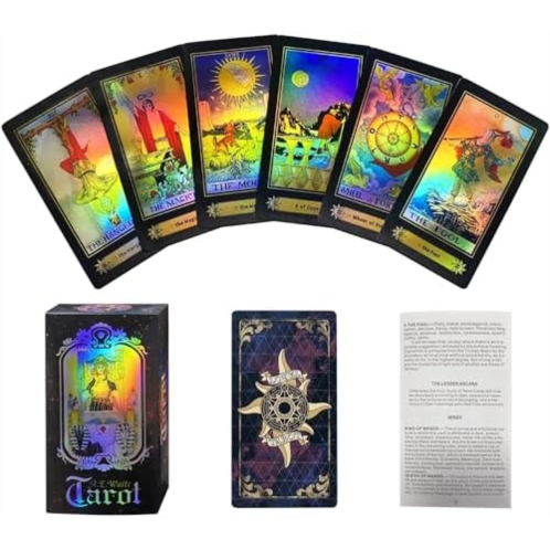 IXIGER Tarot Cards Set -78Pcs Fate Forecasting Cards Game Set Vintage Card Future Telling Game Cards Set with Colorful Box for Beginner Board Game (English Edition)