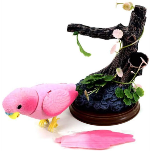 SOWOFA Colorful Parrots Toys Clever and Cute w/ Singing Move Chirping Bird Toys for Parrot Desk Decor w/ Pen Holder