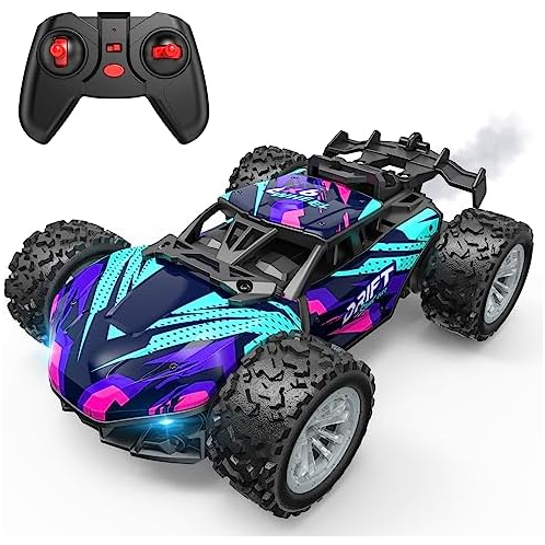 SLHFPX Remote Control Car for Boys 4-7, Rc Cars Monster Trucks for Boys, 2.4GHz Spray Hobby Rc Racing Car, 1/20 High Speed Off Road Rc Truck with Rechargeable Batteries,Boys Toys for 3 4