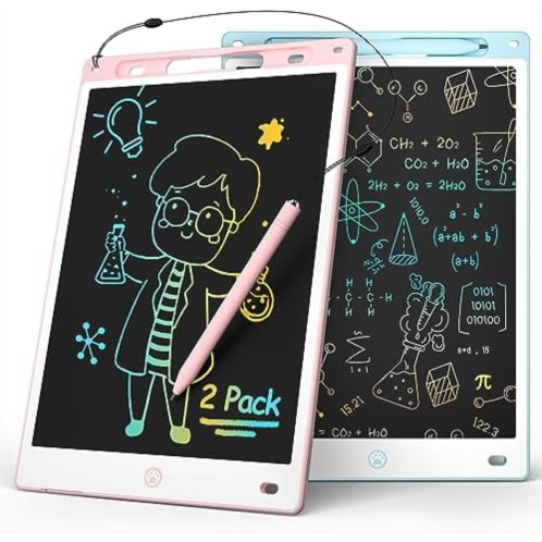 QQduck 2PACK LCD Writing Tablet (Pink＆Blue),Toddler Drawing Board Toys for Kids Learning & Education,10in Erasable Drawing Doodle Board,Toddler Birthday Gift for Boys Girls 3 4 5 6 7 8 Ye